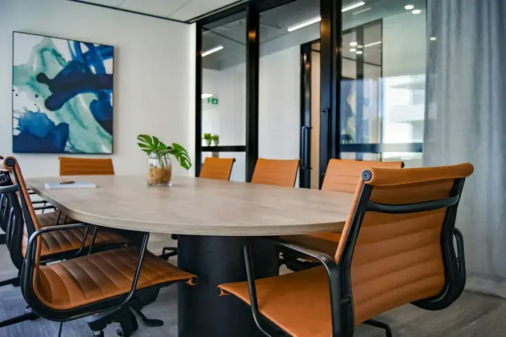 The trustees' meeting table where grant decisions are made